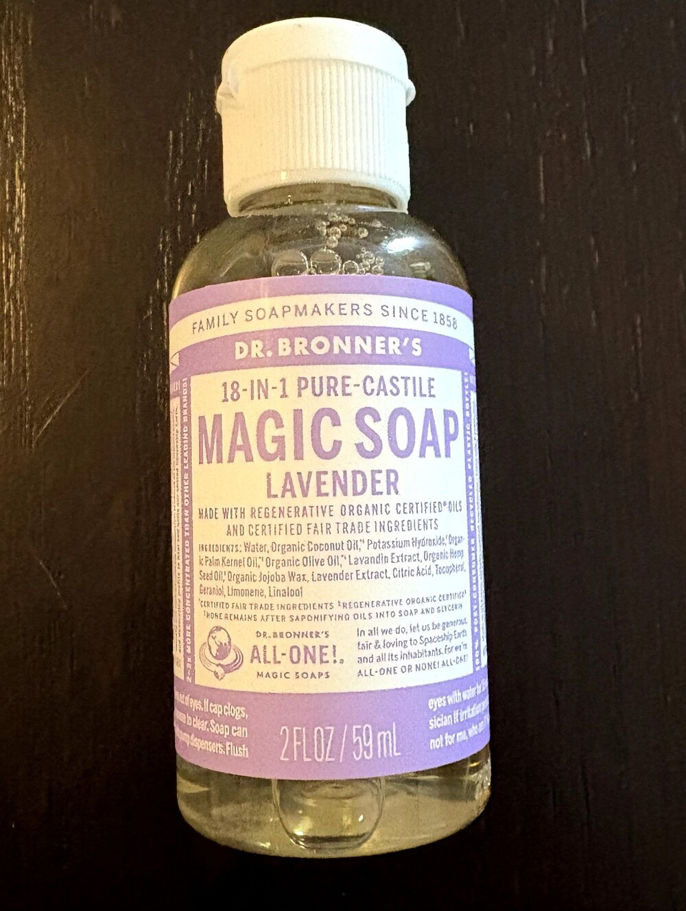 New Pack of 10 Travel Lavender Dr. Bronner's Magic Soap 2 fl oz - Picture 2 of 10
